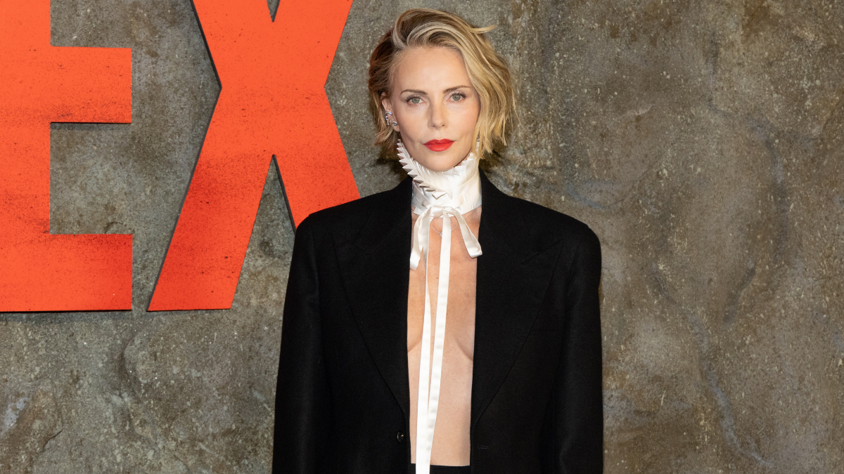 Charlize Theron Stuns in Bold Topless Power Suit Look!