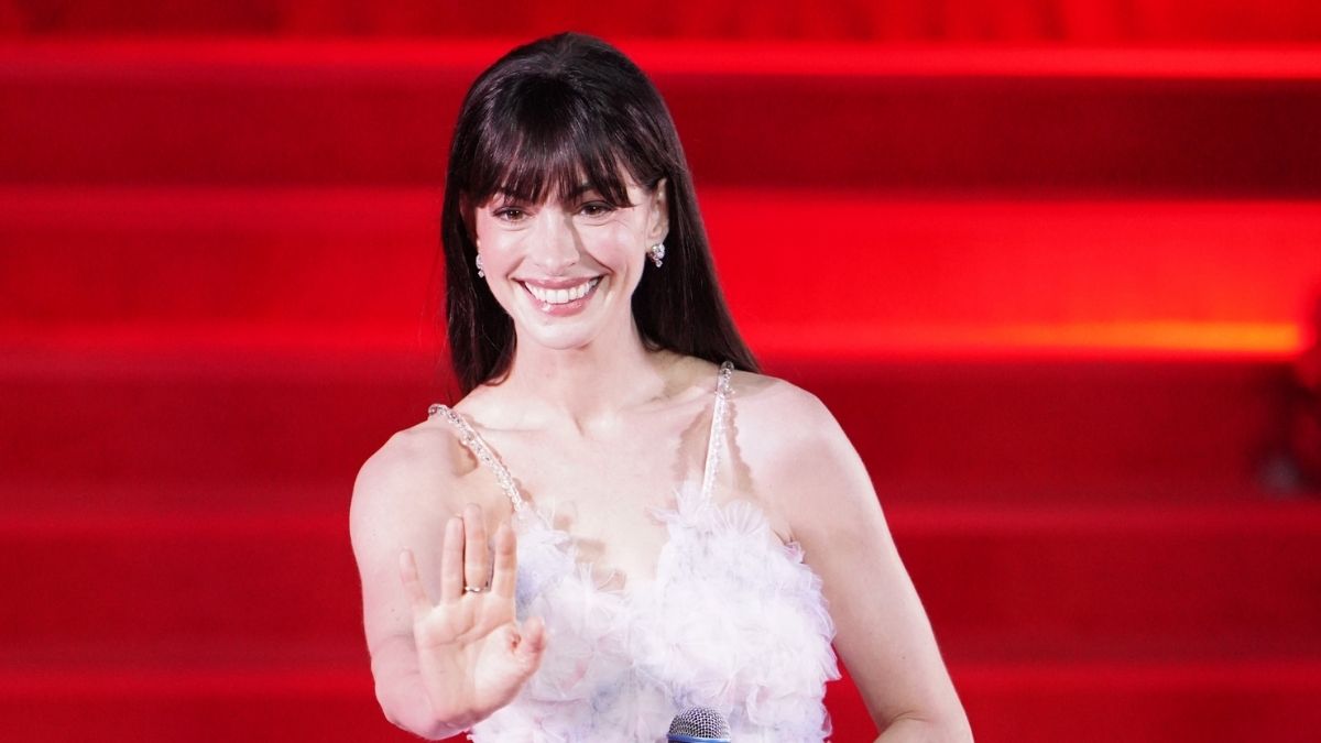 Anne Hathaway Stuns in Sheer Corset Micro Minidress Display