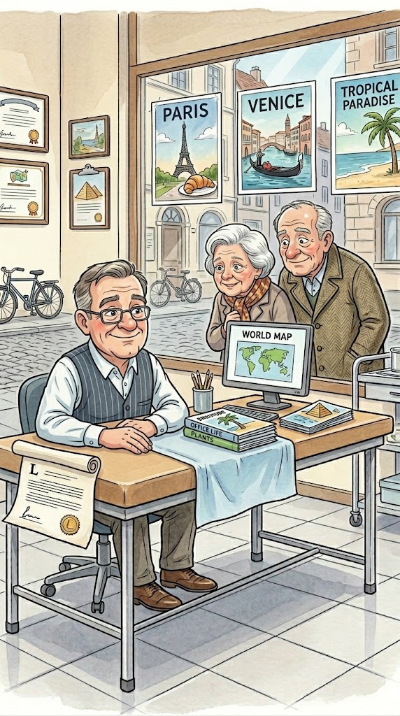 Travel Agent's Unexpected Moment: What Happened at His Desk?