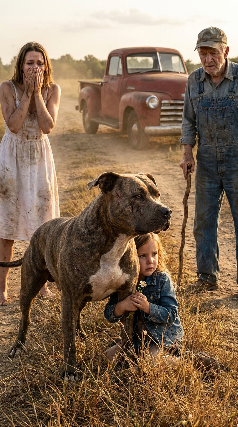 Farmer's Pitbull Saves Little Girl in Unexpected Dusty Drama!